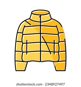 puffy jacket outerwear female color icon vector. puffy jacket outerwear female sign. isolated symbol illustration