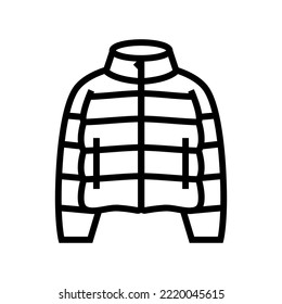 puffy jacket outerwear female line icon vector. puffy jacket outerwear female sign. isolated contour symbol black illustration