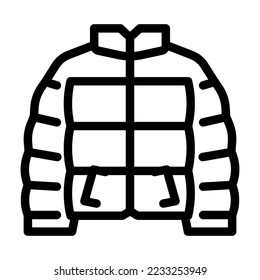 puffy jacket outerwear female line icon vector. puffy jacket outerwear female sign. isolated contour symbol black illustration