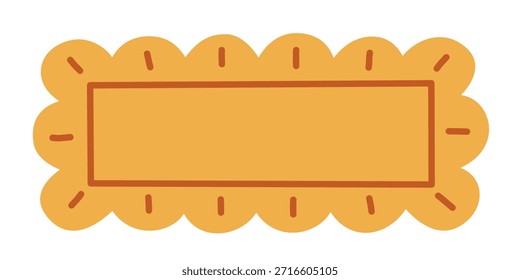 Marco de rectángulo hinchado en estilo dibujado a mano para etiquetas y diseños divertidos. Ideal para embalajes, pegatinas y Elementos de marca.