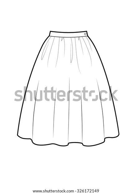 Puffy Skirt Vector Sketch Stock Vector (Royalty Free) 326172149