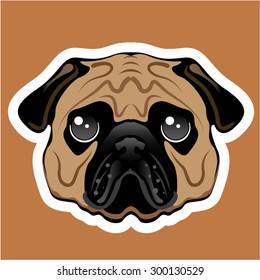 Pug Avatar Face Vector