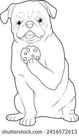 Pug Cookie Animal Vector Graphic Art Illustration