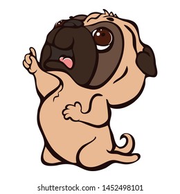 Pug dancing icon. Cartoon of pug dancing vector icon for web design isolated on white background