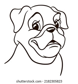 Pug dog cartoon illustration. Animal print for kids t shirt, nursery decor or cute greeting card.