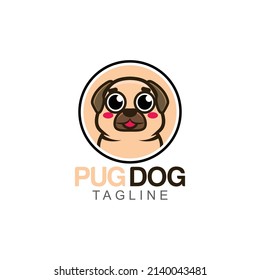 Pug Dog Company Logo Vector Illustration