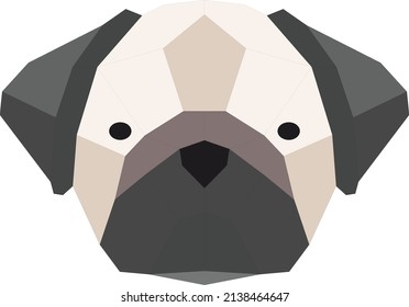 Pug Dog Creative Vector Geometry Ilustration