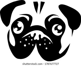 Pug dog face line icon. linear style sign for mobile concept and web design. pug dog breed outline vector icon. Symbol, logo illustration. Vector graphics