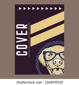 Pug Dog in a glasses. Vector illustration