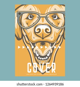 Pug Dog in a glasses. Vector illustration