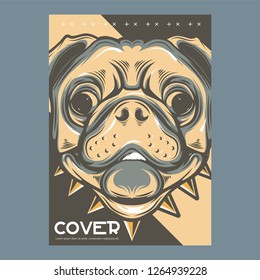 Pug Dog in a glasses. Vector illustration