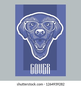 Pug Dog in a glasses. Vector illustration