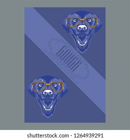 Pug Dog in a glasses. Vector illustration