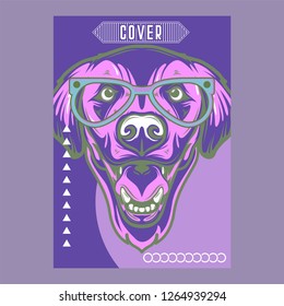 Pug Dog in a glasses. Vector illustration