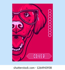 Pug Dog in a glasses. Vector illustration