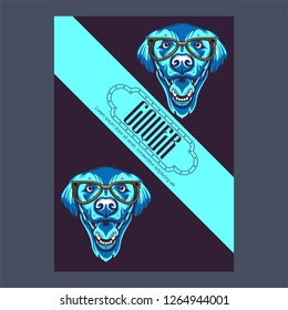 Pug Dog in a glasses. Vector illustration