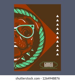 Pug Dog in a glasses. Vector illustration