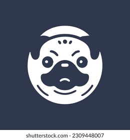 Pug Dog  head silhouette vector logo