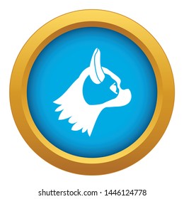Pug dog icon blue vector isolated on white background for any design