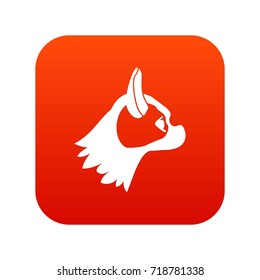 Pug dog icon digital red for any design isolated on white vector illustration