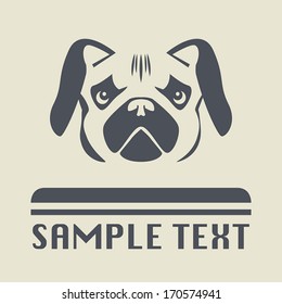 Pug dog icon or sign, vector illustration