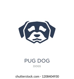 Pug dog icon. Trendy flat vector Pug dog icon on white background from dogs collection, vector illustration can be use for web and mobile, eps10