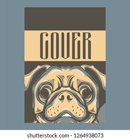 pug dog illustration with slogan - Vector 