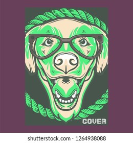pug dog illustration with slogan - Vector 