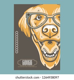 pug dog illustration with slogan - Vector 