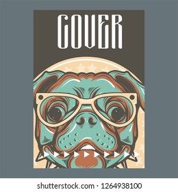 pug dog illustration with slogan - Vector 