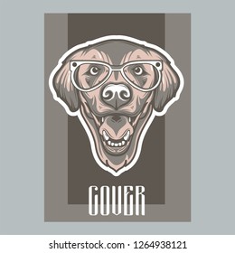 pug dog illustration with slogan - Vector 