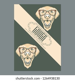 pug dog illustration with slogan - Vector 