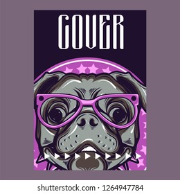 pug dog illustration with slogan - Vector 