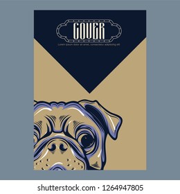 pug dog illustration with slogan - Vector 