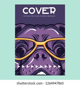pug dog illustration with slogan - Vector 