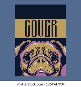 pug dog illustration with slogan - Vector 