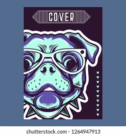 pug dog illustration with slogan - Vector 