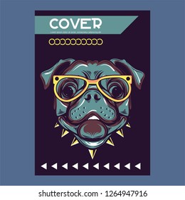 pug dog illustration with slogan - Vector 