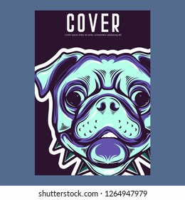 pug dog illustration with slogan - Vector 