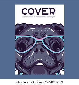 pug dog illustration with slogan - Vector 