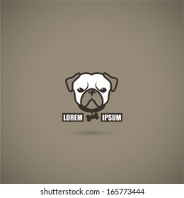 Pug dog label - vector illustration