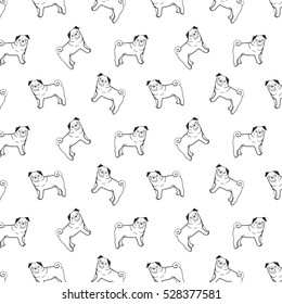 Pug Dog Line Pattern