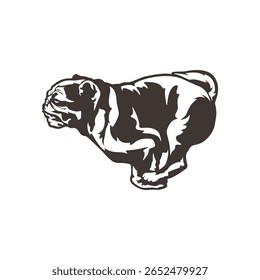 Pug Dog logotipo design vetor. Silhueta Pug Dog modelo ilustração. Símbolo de ícone