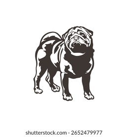 Pug Dog logotipo design vetor. Silhueta Pug Dog modelo ilustração. Símbolo de ícone