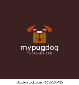 Pug Dog Logo Idea Vector Stock