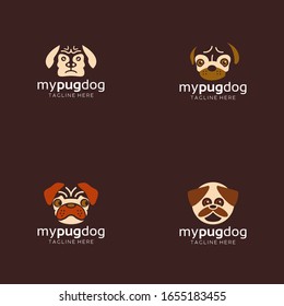 Pug Dog Logo Idea Vector Stock