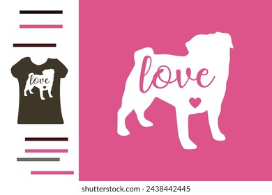 Pug Hund Liebe T-Shirt Design