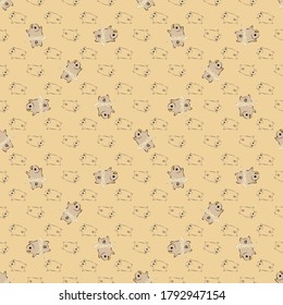 Pug Dog Seamless Pattern. Vector illustration. Great for birthday, party, gift wrapping, wallpaper, textile and scrapbook 