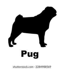 pug Dog silhouette dog breeds