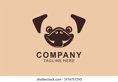 Pug Dog Simple Modern Logo